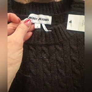 DKNY Black Cable Knit Sweater